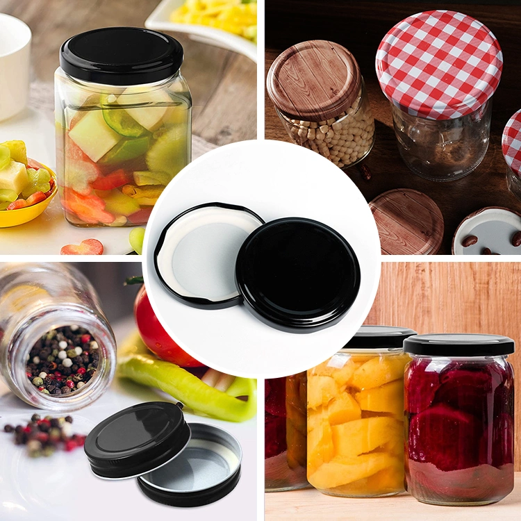Fashion 63mm 72mm Glass Pickle Containers Bottle Cap Tinplate Lug Closure