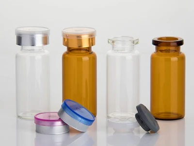 Vial de vidrio transparente farmacéutico de inyección de 10 ml con tapón