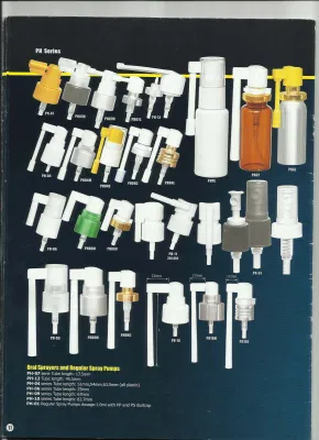 Bombas farmacéuticas, Bomba de pulverización regular, Pulverizador de tubo (oral),