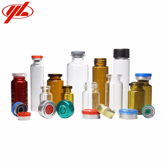 Botellas de frasco de vidrio para vacunas farmacéuticas vacías de color ámbar transparente de 2 ml